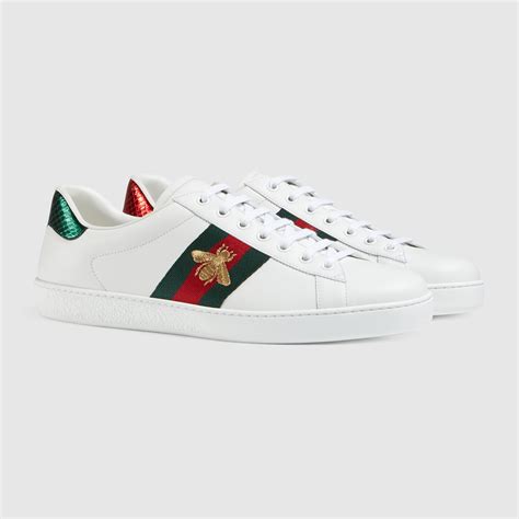 gucci men's ace embroidered sneakers|Gucci ace embellished leather sneakers.